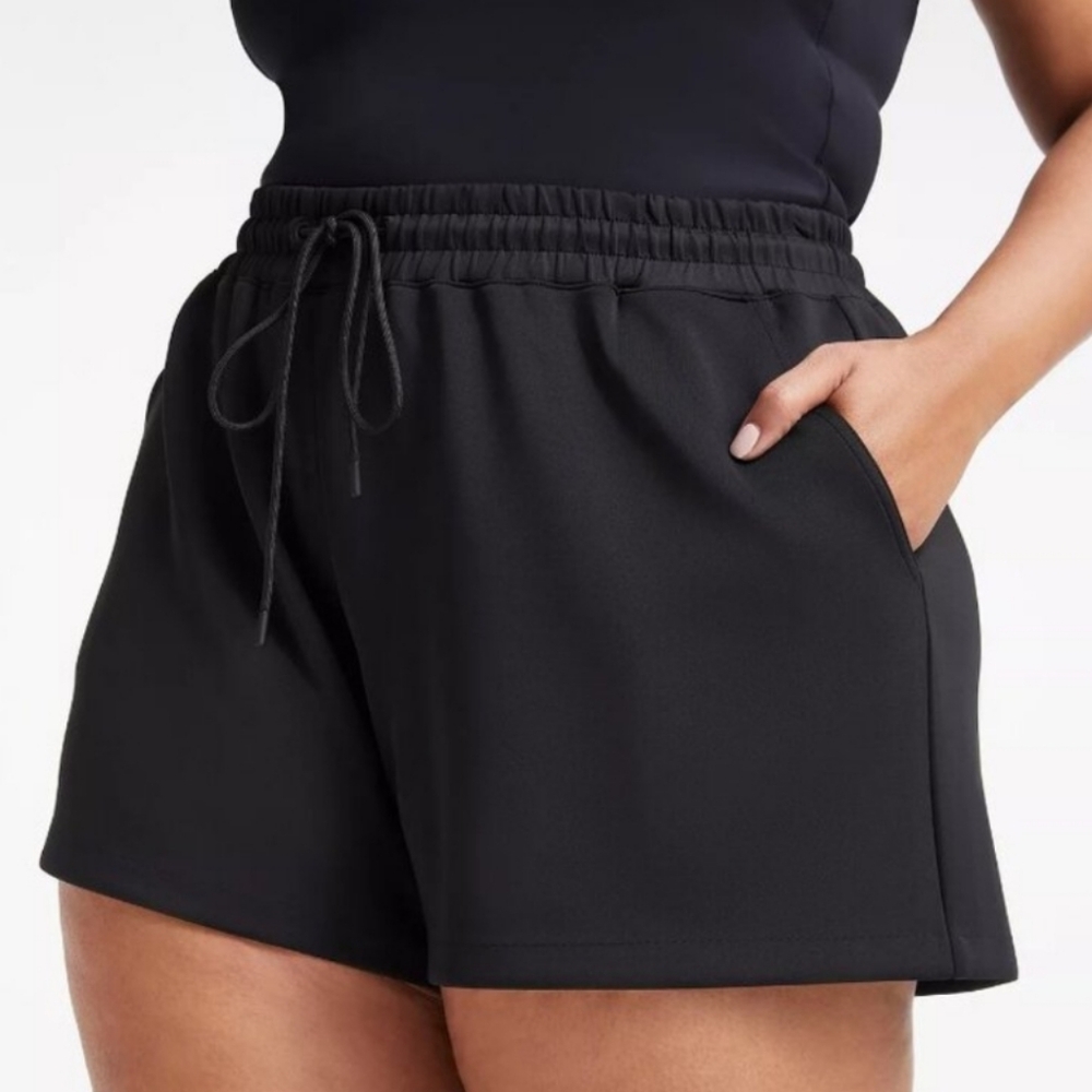 NWT GOOD AMERICAN Navy Blue Scuba Activewear Shorts 2XL